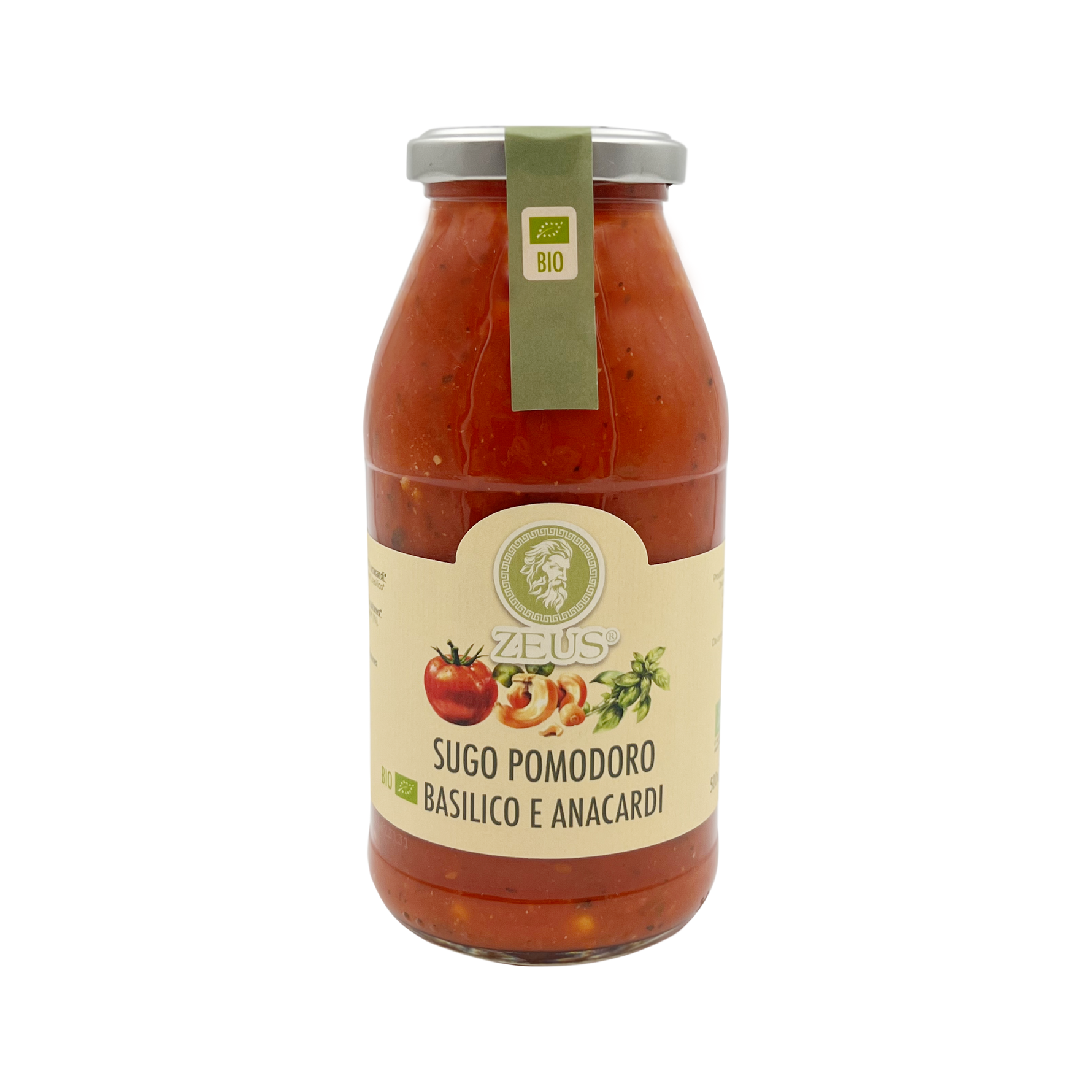 Sugo Gourmet Pomodoro, Basilico e Anacardi 500ml: Il Sapore Autentico con il Tocco Unico degli Anacardi - Zeus