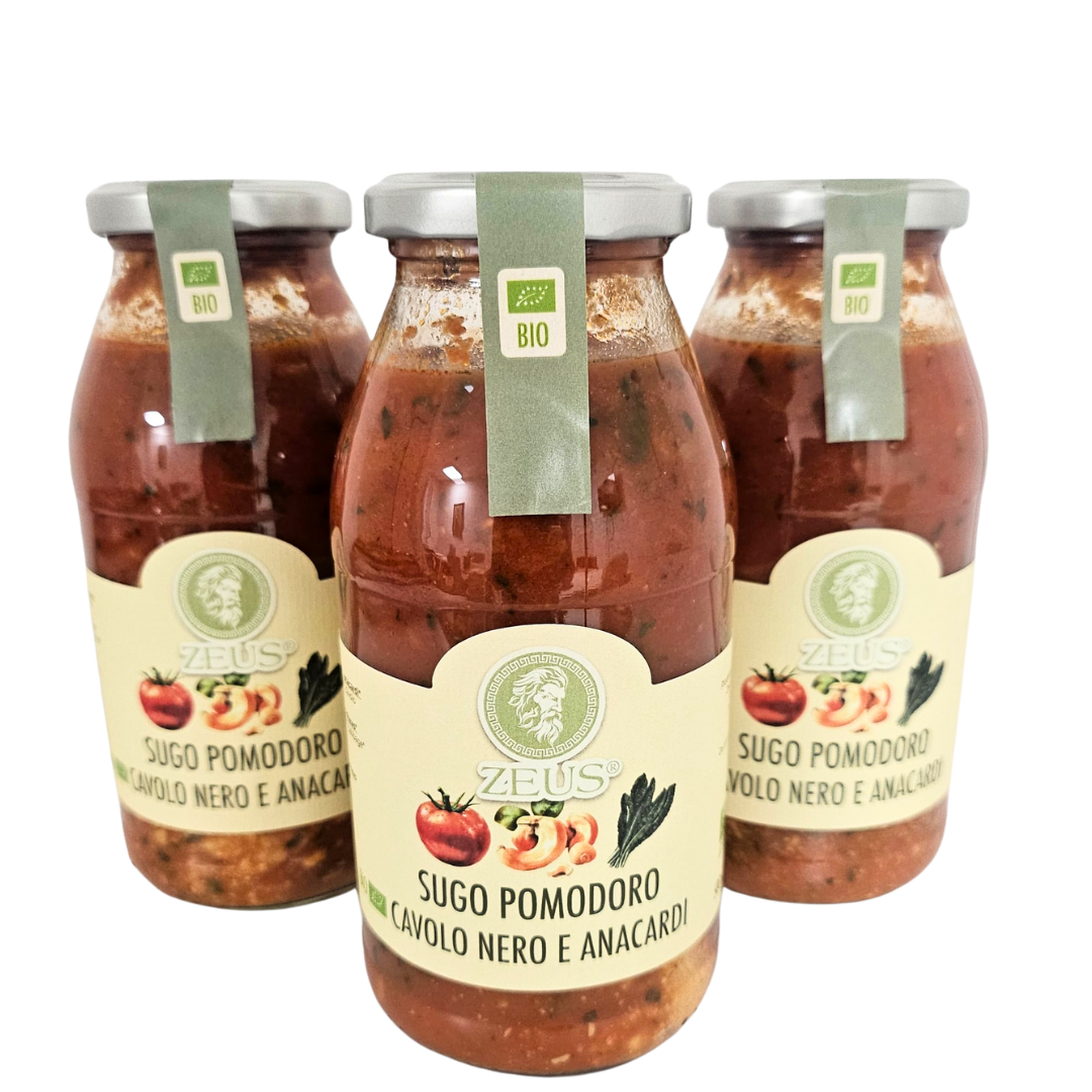 Sugo Gourmet Pomodoro, Cavolo Nero e Anacardi 500ml: Un'Eccellenza Unica al Mondo (3x500)