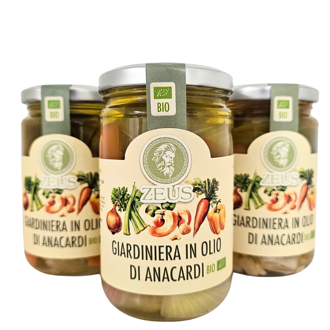 Giardiniera Sottolio di Anacardi Bio 270g: Il Classico Rivisitato in Chiave Gourmet (3x270g)