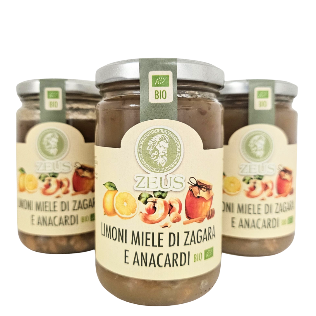 Confettura Gourmet Bio Limoni, Miele di Zagara e Anacardi 340g: L'Armonia Sublime del Gusto (3x340)